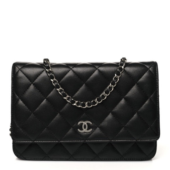 CHANEL Handbags - Chanel Black Lambskin Wallet On Chain, SHW